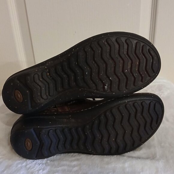 Ugg Australia Cove Brown Leather Sheep Skin Lined Lace Up Ankle Boot Sz 8 - Picture 7 of 8